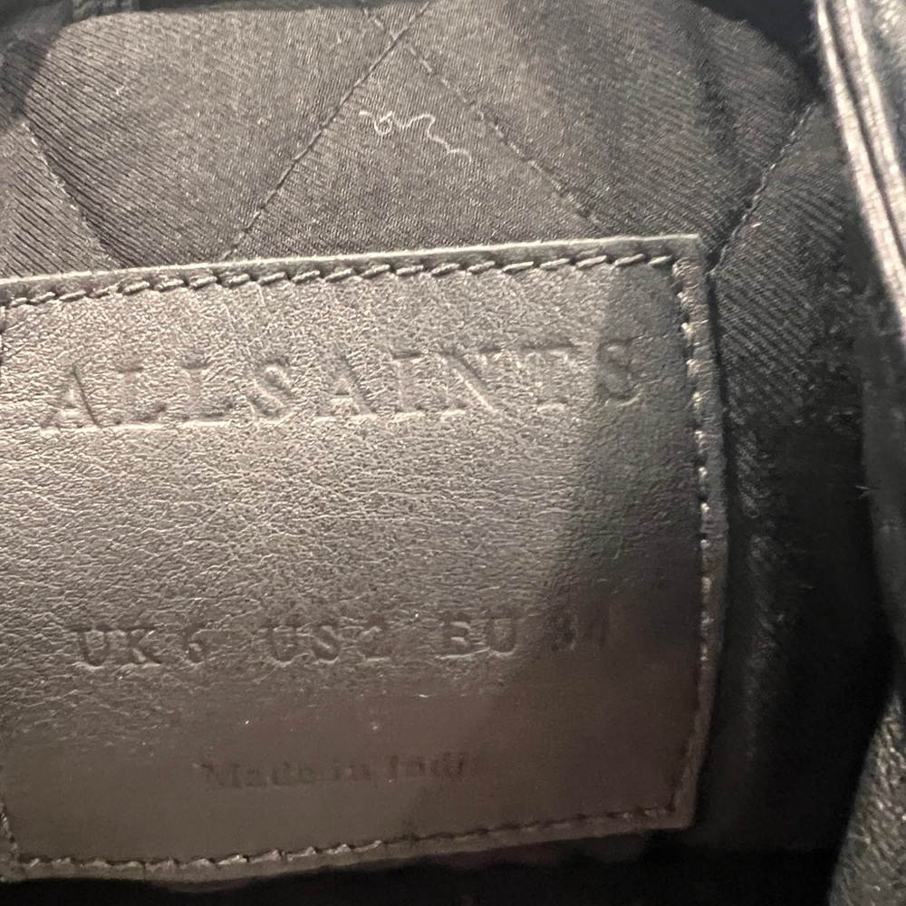 All Saints Black Leather Moto Jacket - Picture 4 of 6